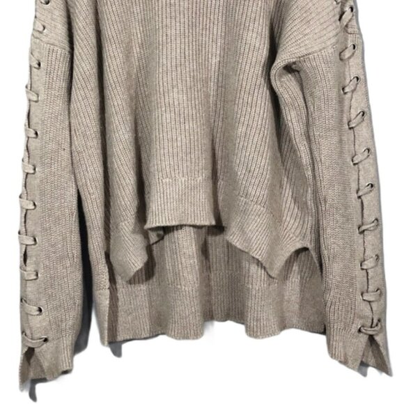 Lush Sweater Women Size S Strappy Laced Hi Low Loose Slouchy Comfy Relax Hipster - Picture 12 of 12